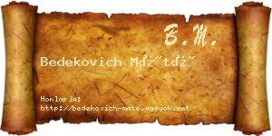 Bedekovich Máté névjegykártya